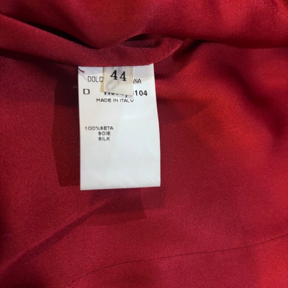 Dolce & Gabbana Silk Wrap Coat Floral Embroidery Fur Collar Black Red IT 44 - Picture 5 of 8